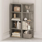 Furinno Reed Corner Shelf, 4-Tier Corner Bookshelf, Book Shelf, Corner Shelves - Image 2