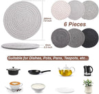 Billbotk 8'' Trivets Hot Dishes, Hot pots and Pans, 6 Heat Resistant Hot Pads - Image 2
