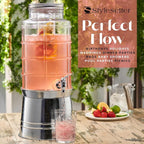 Style Setter Patchwork Beverage Dispenser Cold Drink Dispenser w/ 2.4-Gallon - Image 7