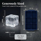 KitchFort Large Silicone Ice Cube Tray, Easy Release 2" Big Ice Cubes - Image 8