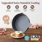 SENSARTE Nonstick Deep Frying Pan Skillet, 11-inch Saute Pan - Image 2
