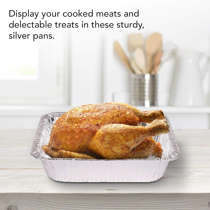 Stock Your Home Aluminum Pans 9x13 Disposable Foil Baking Pans - Image 4