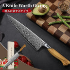 TIVOLI Japanese Gyuto Knife 10 Inch– VG-10 Damascus Chef Knife - Image 6