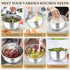 TeamFar Mixing Bowls with Lids Set, - Image 6
