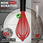 Walfos Whisk, Silicone Whisk Heat Resistant Kitchen Whisks Set of 4- - Image 2