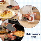 Black Cat Ramen Oven Mitts and Pot Holders Abstract Funny Silicone Kitchen - Image 6