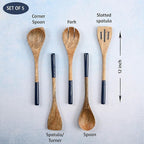 Folkulture Wooden Spoons for Cooking | 12" Premium Acacia Wooden Utensil Set of - Image 2