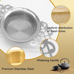 2 Pack Tea Strainers with Drip Bowls Stainless Steel Mesh Tea Infusers Loose - Image 4