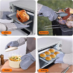 Silicone Oven Mitts, Heat Resistant Oven Gloves - Image 5
