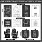 Bencailor 12 Pcs Farmhouse Kitchen Decor and Accessories Sets 4 Black and White - Image 3