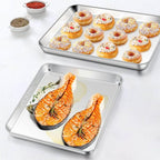 Homikit 2 Pack Baking Sheet, 9 x 13 Inches Stainless Steel Quarter Sheet Pan Set - Image 4
