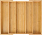 Utoplike Bamboo Expandable Kitchen Drawer Organizer, Adjustable Utensil Holder by Utoplike