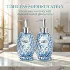 MALACHI Soap Dispenser Set, Crystal-Textured Diamond Glass - Image 6