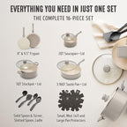 GreenLife 16-Piece Nonstick Cookware Set, Non-Toxic Ceramic Pots and Pans Set - Image 5