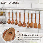 12 Pcs Teak Wooden Utensil Set - Image 8