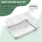 Homikit Baking Sheet with Wire Rack Set, Nonstick Jelly Roll Pan Baking Tray - Image 2
