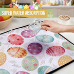 Breling Easter Dish Drying Mat for Kitchen 16 x 18 Inch Pastel Eggs Microfiber - Image 6