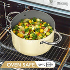 MICHELANGELO Stock Pot with Lid, 6 Quart Soup Pot with Ceramic Coating - Image 4