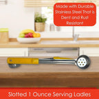 1 Ounce Slotted Stainless Steel Portion Control Ladle Spoon - Image 3
