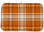 Fall Dish Drying Mat 18 x 24 inch Autumn Orange Buffalo Plaid Themed Decorative by AEIOAE