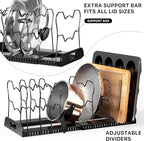 Simple Houseware Expandable Pan Organizer Rack, 10 Adjustable Compartments - Image 4