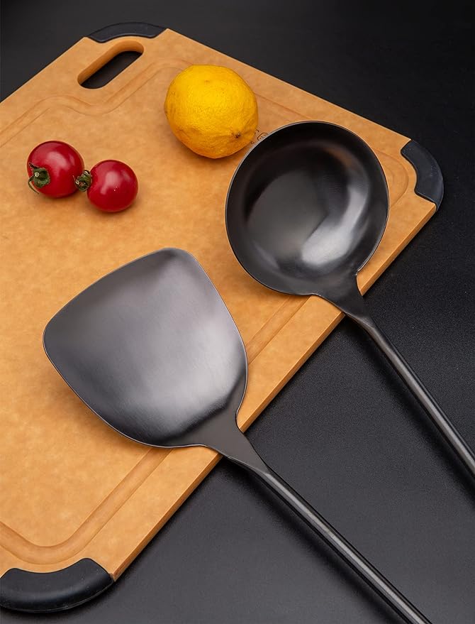FJNATINH Spatula & Ladle Wok Tool Set, 14.2-15 inches Wok Utensils, Stainless - Image 5