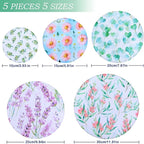 5 Pieces Bowl Covers Reusable, 5 Size Elastic Cloth Bowl Covers - Image 2