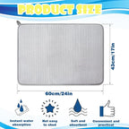 3 Pack Microfiber Dish Drying Mat, 24 x 17 inch Super Absorbent Drying Pad - Image 2
