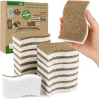 18 Pack Natural Kitchen Sponges, Biodegradable & Compostable | Non-Scratch by Silkyhose