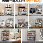 DTUQYX Spice Rack Organizer for Countertop, 3-Tier Large Capacity Foldable - Image 7
