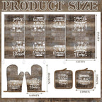 Leinuosen 8 Pcs Kitchen Towels and Oven Mitts Sets Pot Holders Dishcloths Set - Image 3
