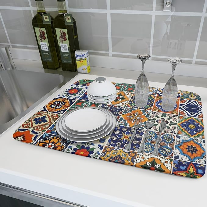 Talavera Mexican Tiles Dish Drying Mat - Image 6