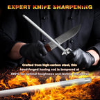 Knife Sharpener Rod, Kitchen Knives Sharpener Carbon Steel Professional Knife - Image 4