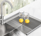 Tomorotec 21" x 15.5" Roll Up Dish Drying Rack Over Sink Drying Rack Sink Cover - Image 8