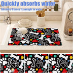 Dog Paw Bone Dish Drying Mat for Kitchen Counter Drying Pad Absorbent - Image 4