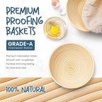 Rorecay Banneton Bread Proofing Baskets Set of 2, 9 Inch Round Cane Sourdough - Image 2