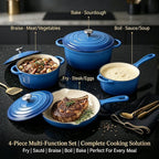 QuliMetal Enameled Cast Iron Cookware Set, 4-Piece Pots and Pans Set - Image 6