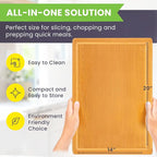 20 Inch Bamboo Wood Cutting Board Featuring Super-Sized Glue-Free Surface™ – - Image 2