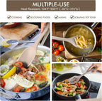 HOTEC Heat Resistant Silicone Cooking Spoon Spatula, Large Kitchen Solid and - Image 5