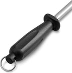 10 Inch Sharpening Steel, Professional Diamond Brushed Steel Knife Sharpener - Image 3