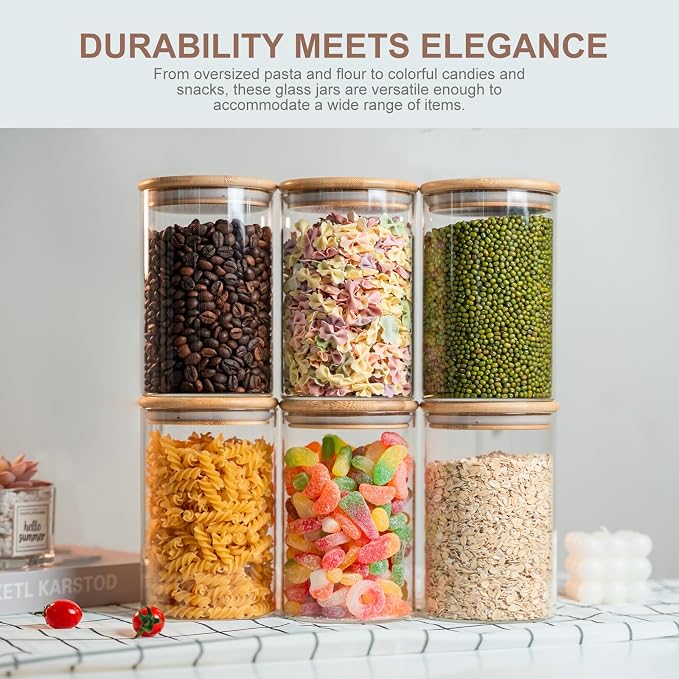 Liuruiyu Glass Food Storage Jars 6-Pack 37oz - Image 5