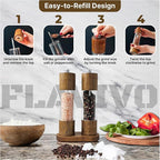 Wooden Salt and Pepper Grinder Set, Manual Premium Acrylic Salt and pepper Mills - Image 5