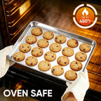 LIANYU 2 Pack Cookie Sheets for Baking, Stainless Steel Baking Tray Pan - Image 4