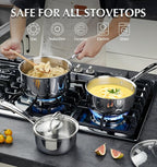 KOCH SYSTEME CS Triply Stainless Steel Saucepan, 3 Quart Stainless Steel Pot - Image 4