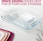 COOK WITH COLOR 8-Piece Deep Glass Baking Dish Set with Plastic Lids – - Image 4