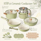 CAROTE 25-Piece Ceramic Cookware Set, Nonstick Pots and Pans Set - Image 2