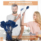 HOTEC 446°F Heat Resistant Silicone Kitchen Utensils, BPA Free Cooking Utensil - Image 3