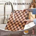 Checkered Cutting Boards for Kitchen, Wooden Cutting Board Set, Acacia Chopping - Image 8