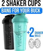 VELOMIX -2 Pack- 28 oz Protein Shaker Bottles - Image 2