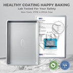HONGBAKE Naturally Non Toxic Baking Sheet Pan Set of 3, Heavy Duty Aluminized - Image 2